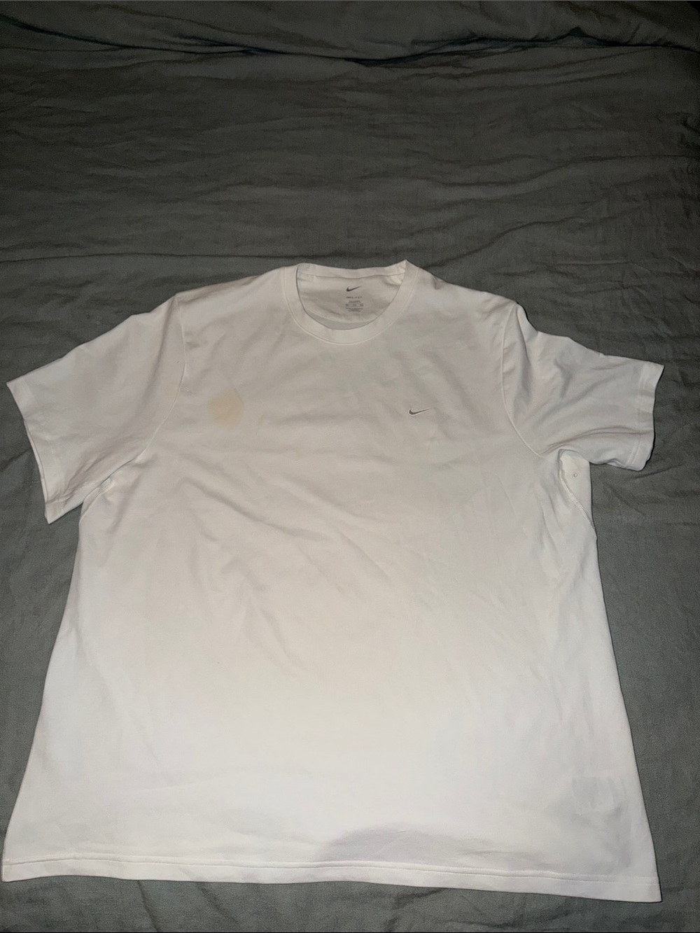 Nike White Short-Sleeve Crewneck Tee with Small Swoosh